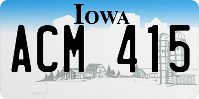 IA license plate ACM415