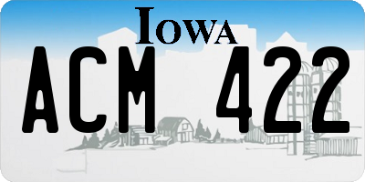 IA license plate ACM422