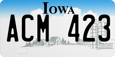 IA license plate ACM423