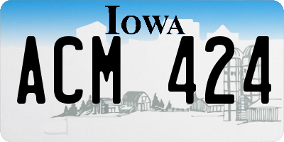 IA license plate ACM424