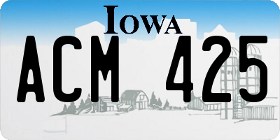 IA license plate ACM425