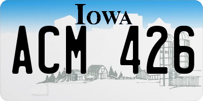 IA license plate ACM426