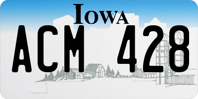 IA license plate ACM428