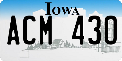 IA license plate ACM430