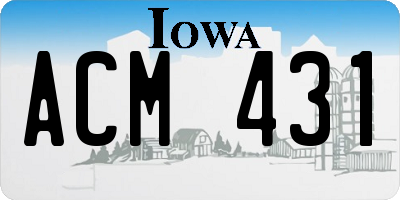 IA license plate ACM431