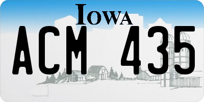 IA license plate ACM435