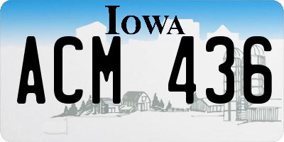 IA license plate ACM436