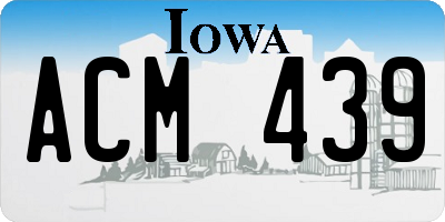 IA license plate ACM439