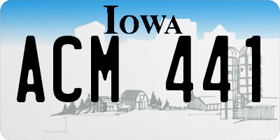 IA license plate ACM441