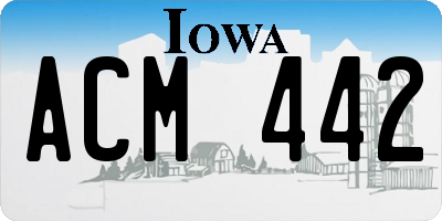 IA license plate ACM442