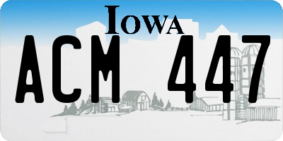 IA license plate ACM447