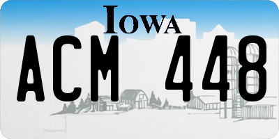 IA license plate ACM448