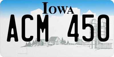 IA license plate ACM450