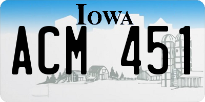 IA license plate ACM451
