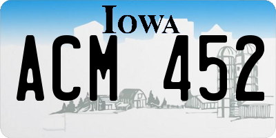 IA license plate ACM452