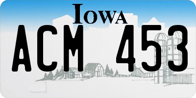 IA license plate ACM453