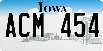 IA license plate ACM454