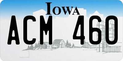 IA license plate ACM460