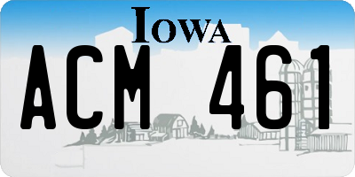 IA license plate ACM461