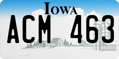 IA license plate ACM463