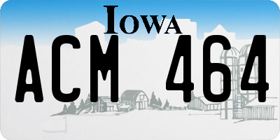 IA license plate ACM464
