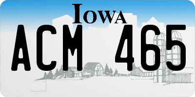 IA license plate ACM465