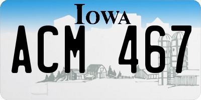 IA license plate ACM467