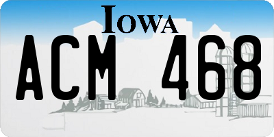 IA license plate ACM468