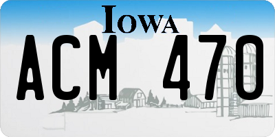 IA license plate ACM470