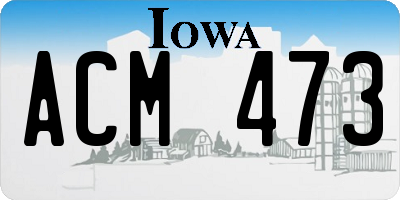 IA license plate ACM473