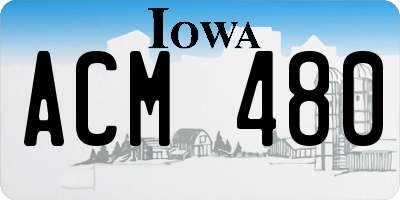 IA license plate ACM480