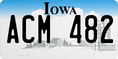 IA license plate ACM482