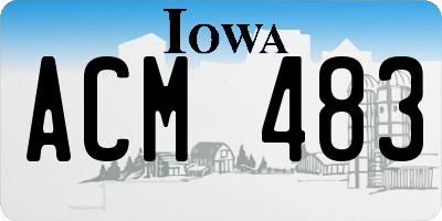 IA license plate ACM483