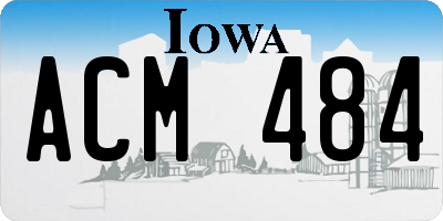 IA license plate ACM484