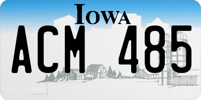 IA license plate ACM485