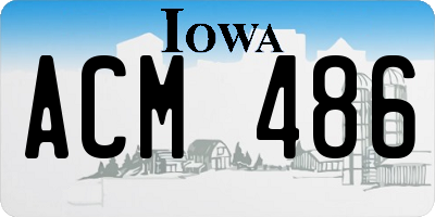 IA license plate ACM486