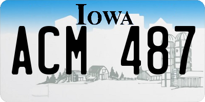 IA license plate ACM487