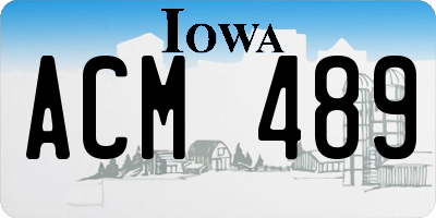 IA license plate ACM489