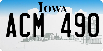 IA license plate ACM490