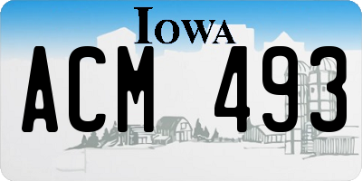 IA license plate ACM493