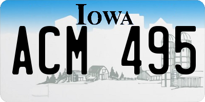 IA license plate ACM495