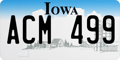 IA license plate ACM499