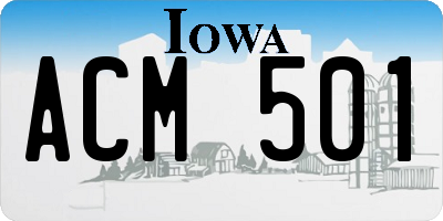 IA license plate ACM501