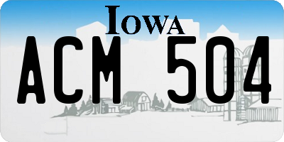 IA license plate ACM504