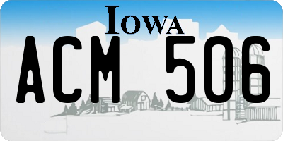 IA license plate ACM506