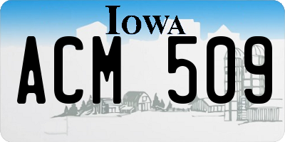 IA license plate ACM509
