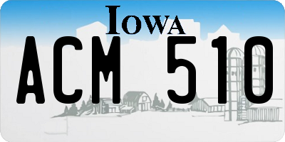 IA license plate ACM510