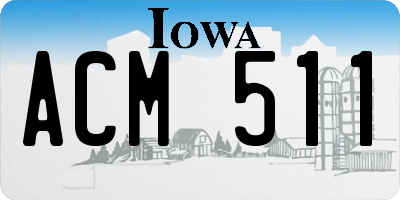 IA license plate ACM511