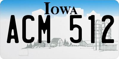 IA license plate ACM512