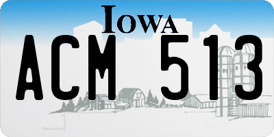 IA license plate ACM513